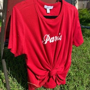Red cotton “Paris” shirt